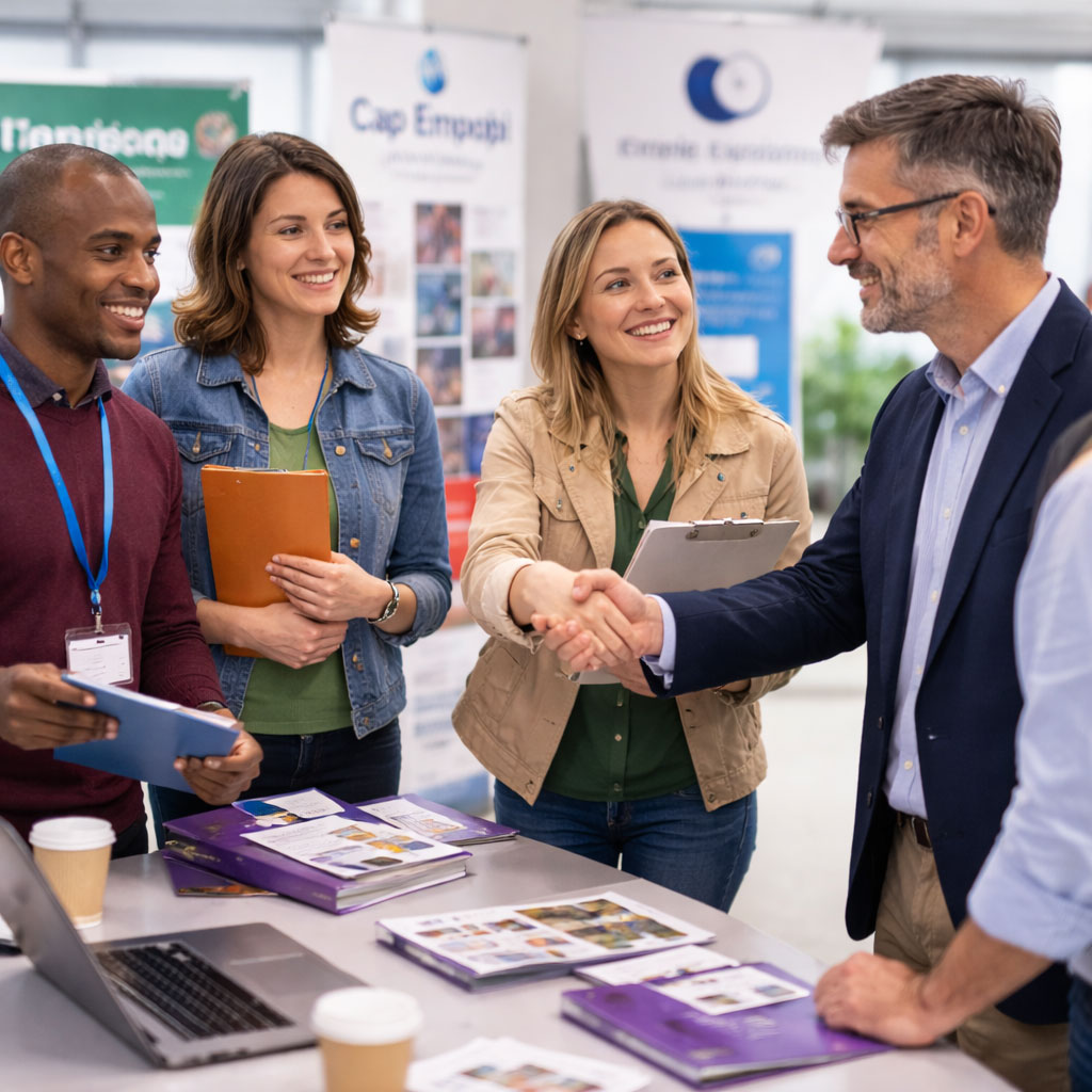 Travail en réseau et les partenariats d’insertion du SESSAD Pro de l’Association Autisme Apprendre Autrement montrant des professionnels et partenaires institutionnels engagés dans la préparation à l’orientation et à l’insertion sociale et professionnelle de jeunes accompagnés.